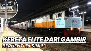 KUMPULAN KERETA API JARAK JAUH DI STASIUN JATINEGARA MALAM HARI..!!