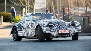Morgan is testing an all new sports car that looks like its old sports cars