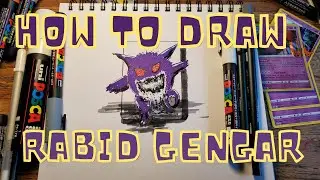 How to Draw Gengar from Pokemon - Rabid Pikachu Style