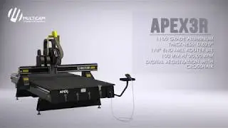 MultiCam Apex3R CNC Router Cutting .020 Aluminum with 1/8