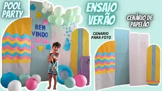 CENARIO FEITO DE PAPELÃO PARA FOTO / COMO FAZER Painel de papelão ENSAIO INFANTIL EM CASA