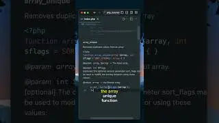 The array_unique() function in Php #php #php_tutorial #shorts