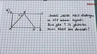 5.sınıf üçgen ve dörtgenler soru çözümleri @Bulbulogretmen-2- #matematik  #üçgenler #dörtgenler