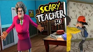 Scary teacher 3D game ।।scary teacher ko gira diya।।😅😂#scaryteacher3d