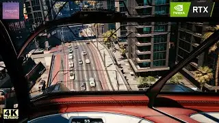 Cyberpunk 2077 Relaxing Flying Car Tour around the Night City | 4K Ultra Max Graphics - RTX 3080