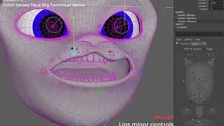 Flexible joint-based face rig. Techical demo