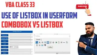 listbox in userform excel vba.  difference between combobox and listbox