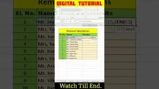 How to remove Mr. & Mrs. (salutations) from name in Excel 