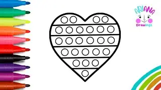 Draw Heart Pop It | How to Draw Heart Pop It Simple 💙❤