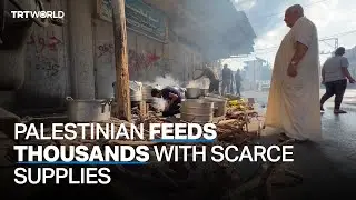 Man cooks for thousands of displaced Palestinians in besieged Gaza