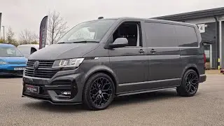 vw transporter panel van leighton van front end modified Lowered alloys sidebars spoiler leather