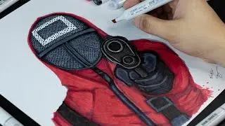 Drawing Squid Game Character using Copic Markers