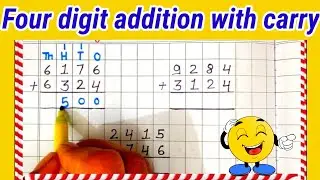 addition of 4 digit number with carrying। Addition। 4 digit addition।