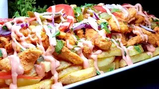 How To Make Loaded Fries Without Cheese | Chicken Loaded Fries At Home | Easy Recipe (Eid Special)