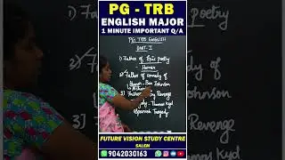 PG TRB - ENGLISH - 1 MINUTE IMPORTANT TOPICS