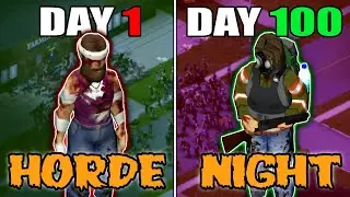 I Survived 100 DAYS In EKRON with HORDE NIGHT In Project Zomboid