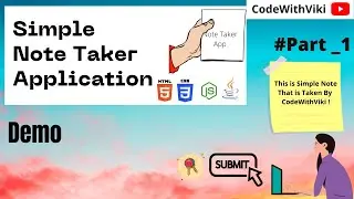 #part_1 Note Taker Application Using Servlet & JSP | Demo