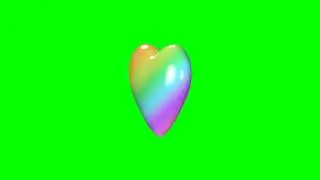 Heart with rainbow colour 💜 Green screen video free download - Free copyright