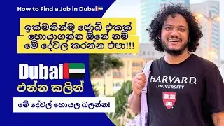 මෙහෙම කලොත් ඩුබායි ජොබ් එකක් ඉක්මනින් හොයාගන්න පුළුවන් How to find a job in Dubai