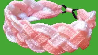 DIADEMA A CROCHET CON TRENZAS PASO A PASO 🌺  ( english subtitle )