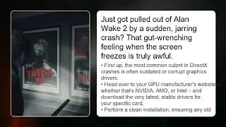 Alan Wake 2 Error Code 0x887A0006 – DirectX Crash Fix