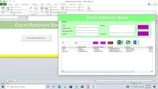 address book in excel vba form
