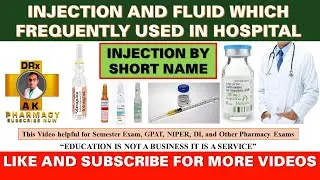 जरूरी इंजेक्शन || Most common used injections || Commonly used injection on clinic ||DRx AK Pharmacy