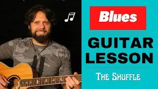 My First Blues Guitar Lesson - Shuffle + Blues Lick