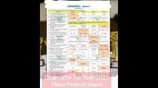 11th Chemistry Fbise Federal Board 2023 , 1st Year Chemistry