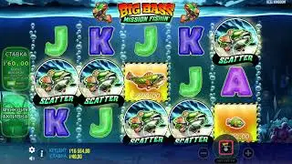 Занос,занос недели,онлайн казино Big bass mission fishin,бонуска,заносик,выпало 5 скатеров