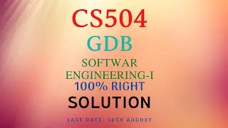 CS504 || GDB - 1 || SOLUTION || SPRING 2020 || 100% RIGHT || SOFTWARE ENGINEERING-I By VuTech