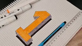 Draw a Realistic 3D Number 1 – Easy Tutorial 