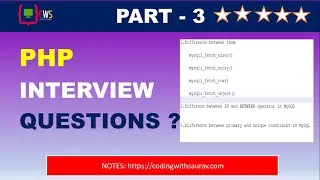 PHP Important Interview Questions 🔥🔥🔥 | Part-3 | Free Notes