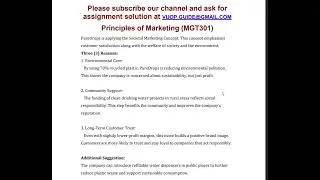 MGT301 GDB Solution Fall 2025 | PureDrops Societal Marketing Concept VUOP.GUIDE@gmail.com