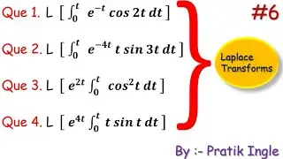 How to solve laplace transforms of Integral 0 to t form fully explained in hindi | Pratik Ingle