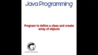 Java Program to define a class and array of Objects - Abhishek S. Rao