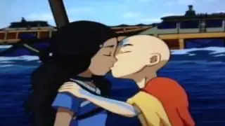 Aang and Katara Kiss!:D