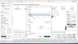 How to create export clickable button in Tableau Dashboard in 2020.2 TableauQuiz app in description