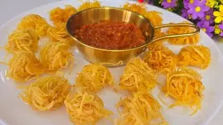 Crispy French Fries Balls & Simple Tomato Sauce Recipe :: Nefis Sanal Lezzetler