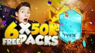 OMFG FREE FIFA PACKS??!!!!! OPENING 6X FREE 50K PACKS!!!! - FIFA 16 ULTIMATE TEAM PACK OPENING!!!!