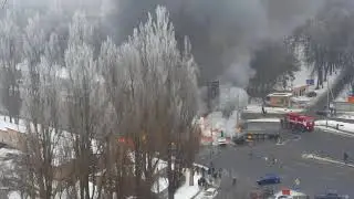 Жесткое ДТП. Сгорело 4 авто. Киев.