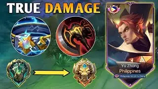 NO ONE CAN ESCAPE FROM THIS TRUE DAMAGE BUILD!! | YU ZHONG EMBLEM SET 2024 - MLBB