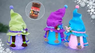 They are so easy to make❄️Glowing Girls Gnomes from a glass jar🫙DIY Christmas decor🎄
