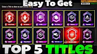 How To Get Title in BGMI Free 🔥 Very Easy