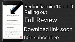 Redmi 5a miui 10 1.1.0 Rolling out | Full Review | portrait mode | Oreo | Face unlock