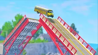 Cars vs Bascule Bridge – BeamNG.Drive