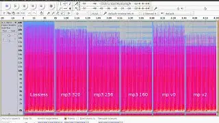 Audacity: спектрограмма и проверка качества музыки