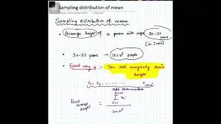 Statistics video 1: Sampling distribution of mean definition