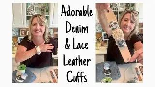 The Cutest Denim & Lace Rolled Rosette Leather Cuffs!
