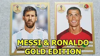 MESSI & RONALDO GOLD EDITION PANINI STICKER | Unboxing/Opening Stickers Pack Russia 2018 Collection